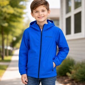 Columbia Kids Size M Blue Hooded Swim Coverup Lightweight Zip Jacket